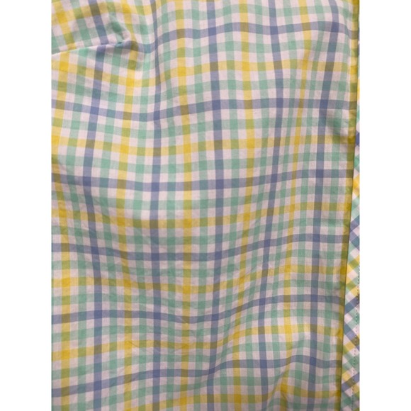 Talbots Womens Long Sleeve Button Up Pastel Blue Green Yellow Size S 100% Cotton - Picture 2 of 7